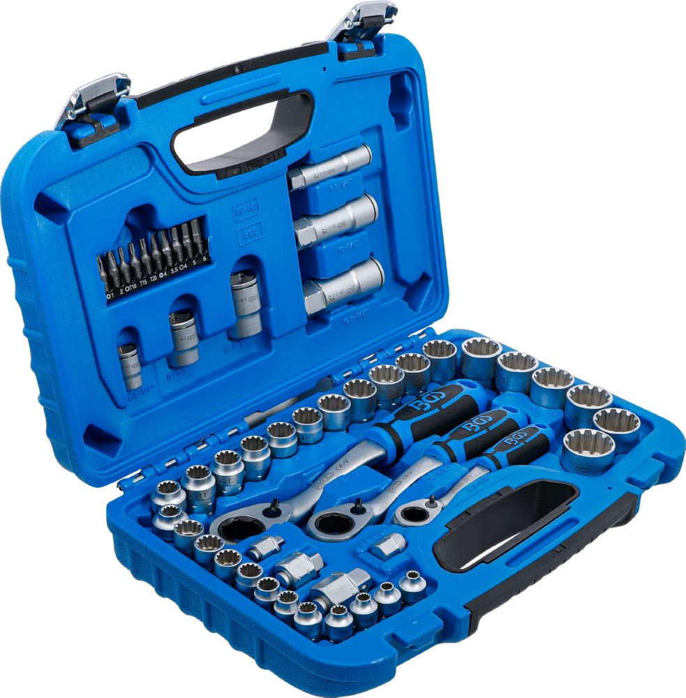 Produktbild BGS Durchsteck Steckschlüssel Satz 4,5 - 25 mm 52 teilig Gear Lock bild 2