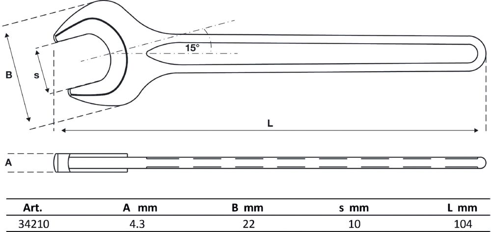 Produktbild BGS Einmaulschlüssel 10 mm DIN 894 bild 2