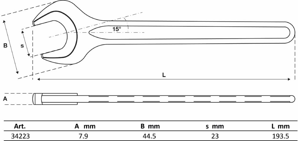 Produktbild BGS Einmaulschlüssel 23 mm DIN 894 bild 2