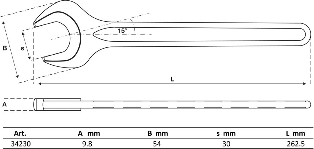 Produktbild BGS Einmaulschlüssel 30 mm DIN 894 bild 2