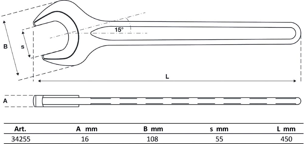 Produktbild BGS Einmaulschlüssel 55 mm DIN 894 bild 2