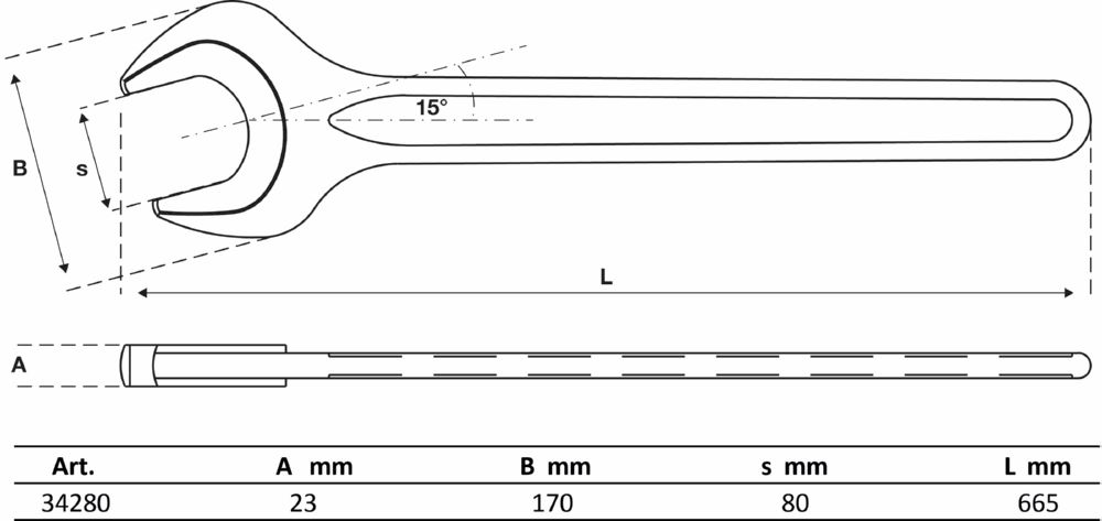 Produktbild BGS Einmaulschlüssel 80 mm DIN 894 bild 2