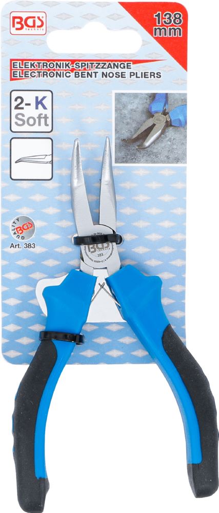 Produktbild BGS Elektronik Spitzzange gebogen mit Feder 138 mm bild 4