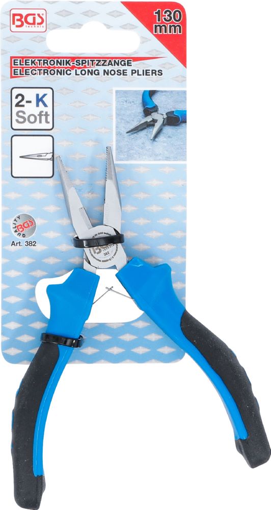 Produktbild BGS Elektronik Spitzzange gerade mit Feder 130 mm bild 5
