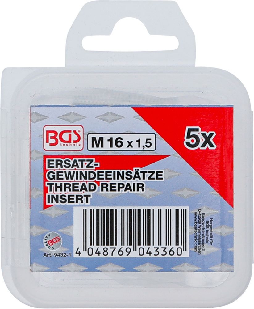Produktbild Ersatz Gewindeeinsätze M16 x 1,5 mm 5 teilig bild 3