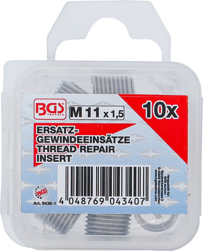 Produktbild Ersatz Gewindeeinsätze M11 x 1,5 mm 10 teilig bild 3