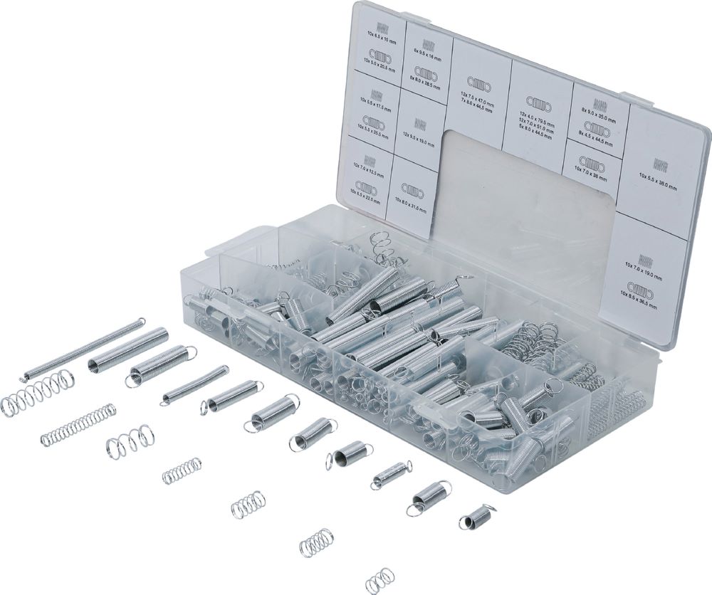 Produktbild BGS Federn Sortiment Zug- und Druckfedern 200 teilig