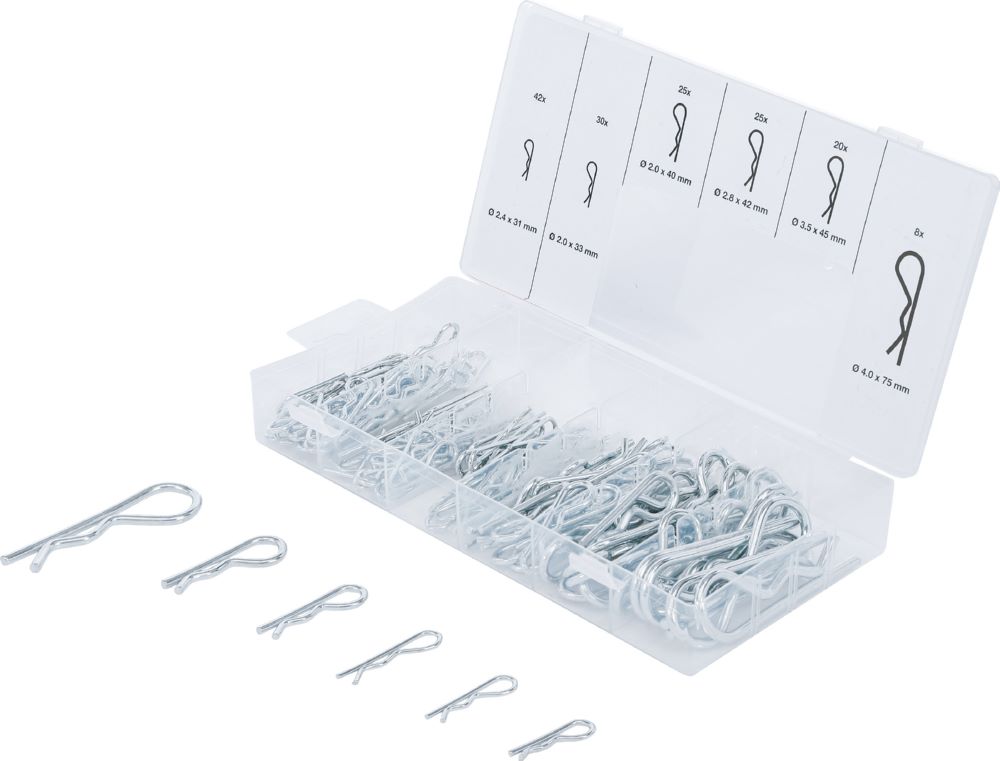 Produktbild BGS Federsplinte Sortiment Durchmesser 2,4 - 4,0 mm 150 teilig