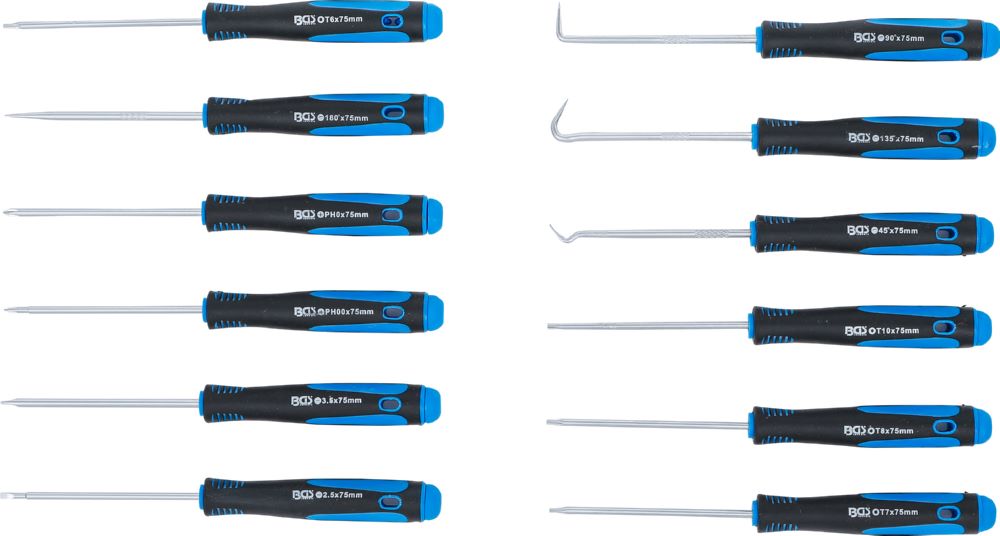 Produktbild BGS Feinmechaniker Schraubendreher und Haken Satz 12 teilig bild 2