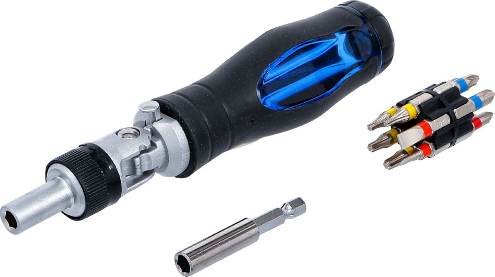 Produktbild BGS Schraubendreher Bit-Satz mit Ratschen-Drehgriff umschaltbar 14 teilig