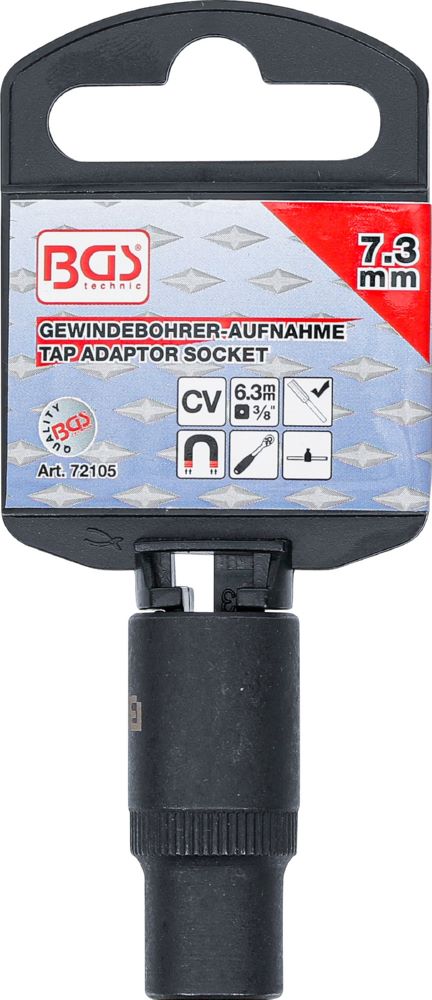 Produktbild Gewindebohrer Aufnahme Steckschlüssel Einsatz 10 mm 3/8 Zoll 7,3 mm bild 3
