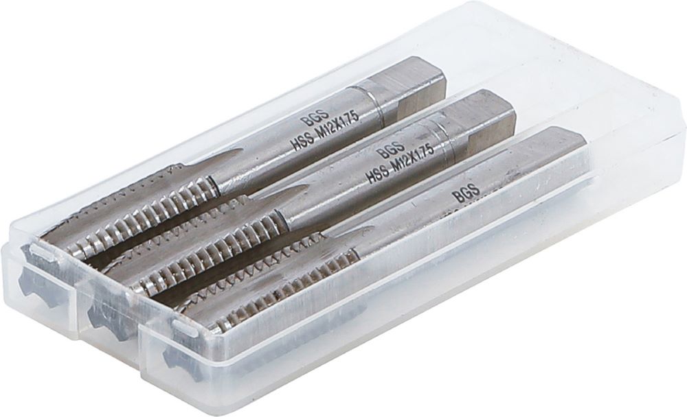 Produktbild Gewindebohrer Satz Vor- Mittel- und Fertigschneider HSS-G M12 x 1,75 3 teilig bild 2