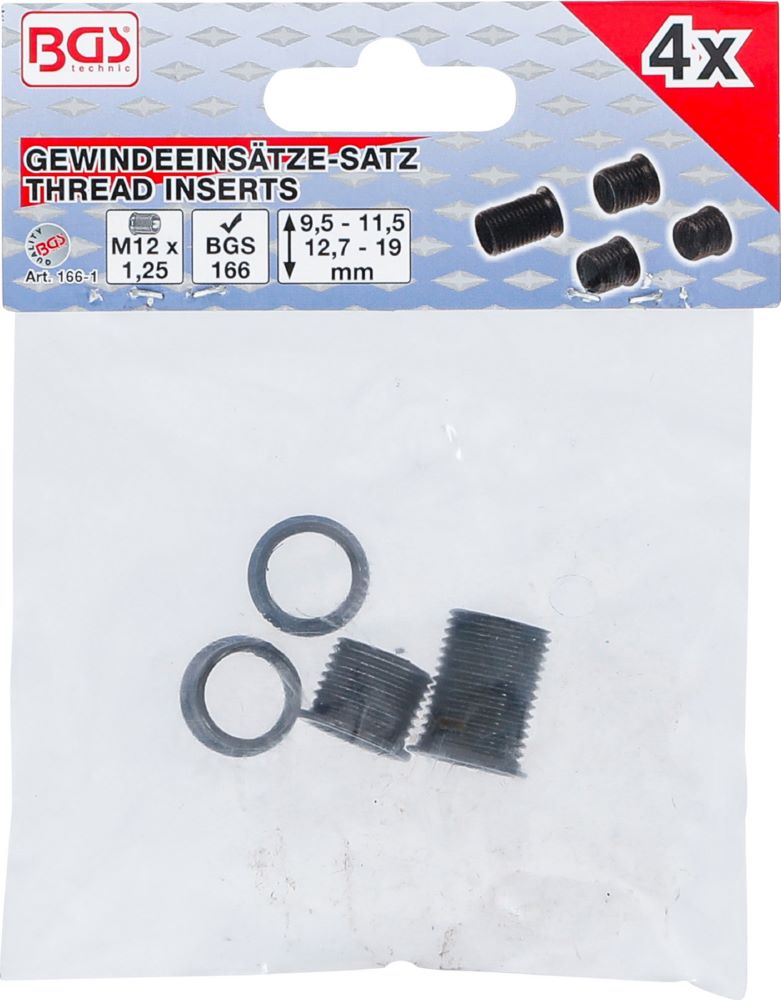 Produktbild BGS Gewindeeinsätze Satz M12 x 1.25 für Artikel 166 4 teilig bild 4