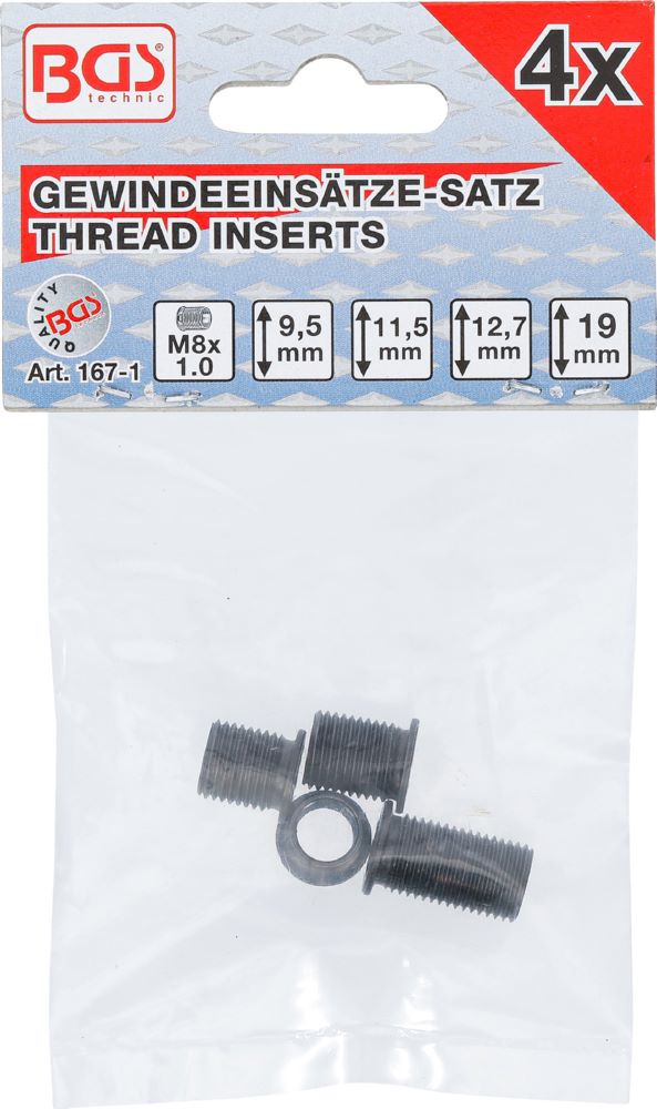 Produktbild BGS Gewindeeinsätze Satz M8 x 1.0 für Artikel 167 4 teilig bild 4