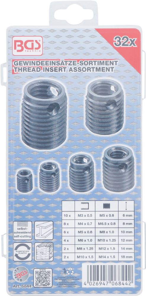 Produktbild BGS Gewindeeinsätze Sortiment selbstschneidend 32 teilig bild 3