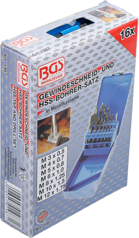 Produktbild BGS Gewindeschneid-/HSS-Bohrer Satz M3 - M12 und 2,5 - 10,2 mm bild 6
