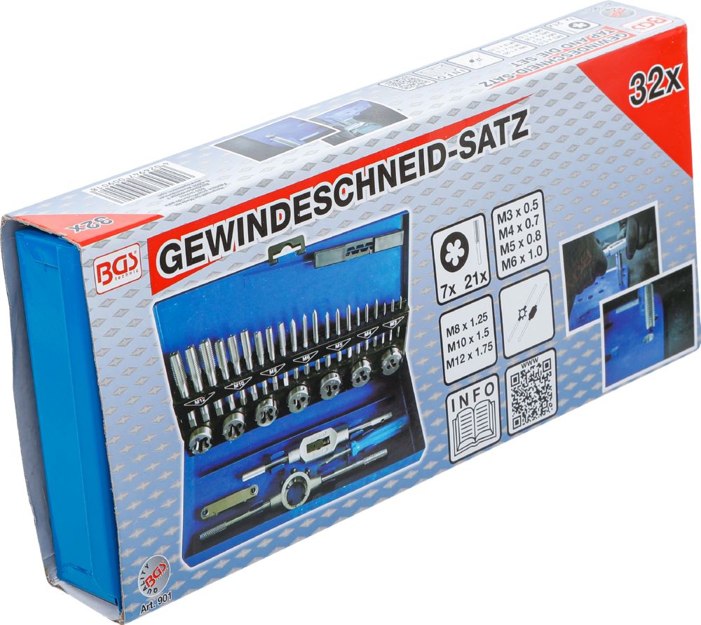Produktbild BGS Gewindeschneid Satz M3 - M12 32 teilig bild 6