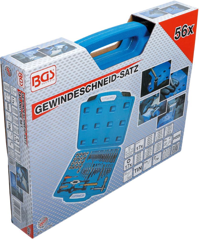 Produktbild BGS Gewindeschneid Satz 1/4 Zoll - 1/2 Zoll 56 teilig bild 6