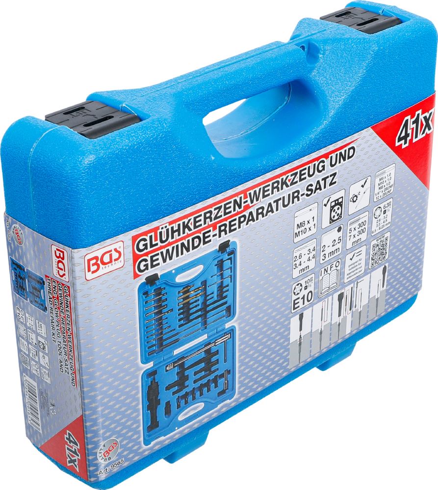 Produktbild BGS Glühkerzen Ausbau und Gewinde Reparatur Satz M8, M10 41 teilig bild 7