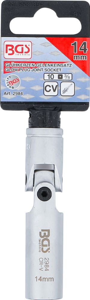 Produktbild BGS Glühkerzen Gelenk Einsatz Sechskant Antrieb Innenvierkant 10 mm 3/8 Zoll 14mm bild 4
