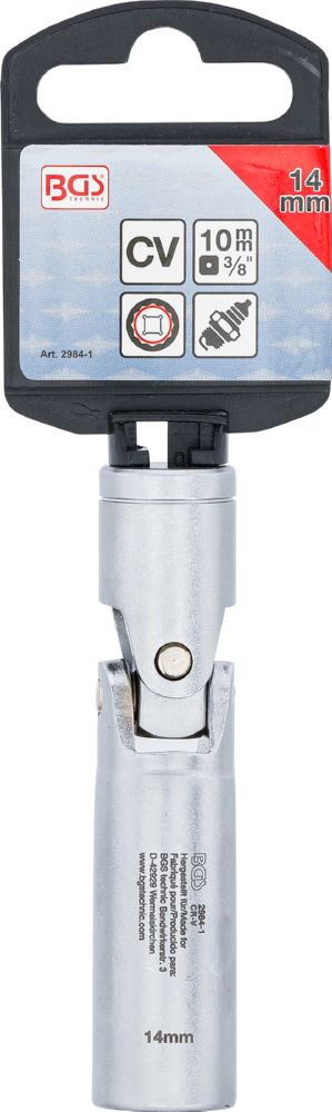 Produktbild BGS Glühkerzen Gelenk Einsatz Zwölfkant Antrieb Innenvierkant 10 mm 3/8 Zoll 14mm bild 4