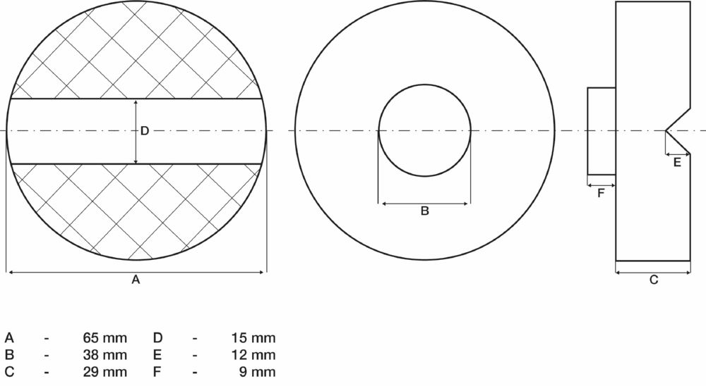 Produktbild BGS Gummiauflage für Wagenheber 65 x 38 mm bild 2