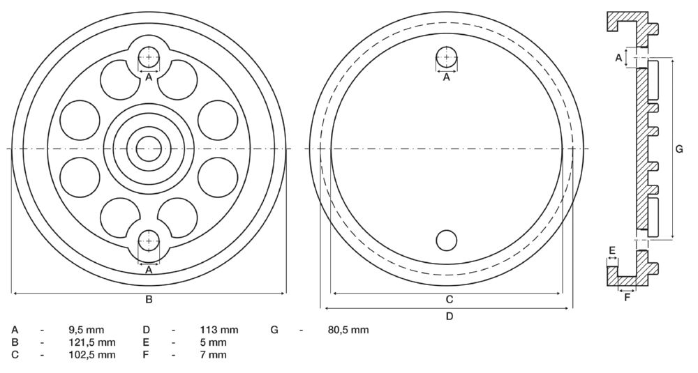 Produktbild Gummiteller für Hebebühnen Durchmesser 120 mm Höhe 22 mm bild 2