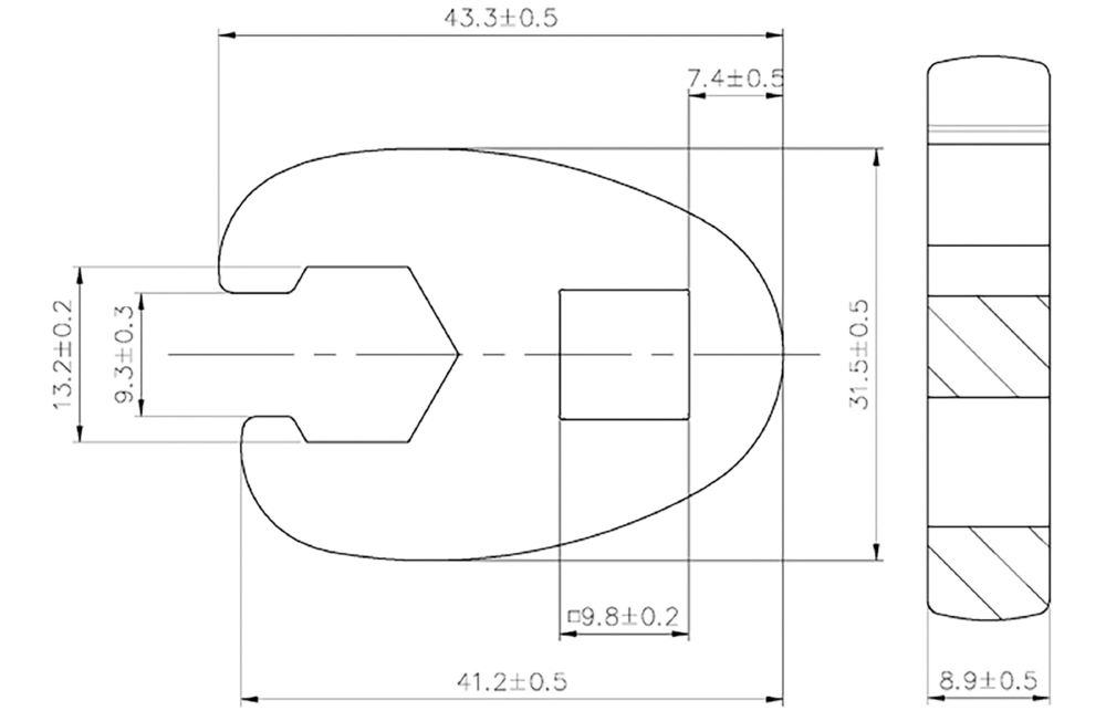 Produktbild BGS Hahnenfußschlüssel Innenvierkant 10 mm 3/8 Zoll 13 mm bild 3