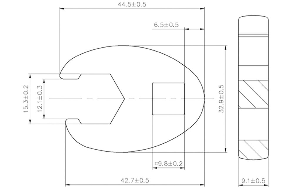 Produktbild BGS Hahnenfußschlüssel Innenvierkant 10 mm 3/8 Zoll 15 mm bild 3