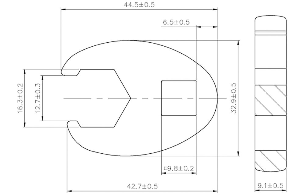 Produktbild BGS Hahnenfußschlüssel Innenvierkant 10 mm 3/8 Zoll 16 mm bild 3