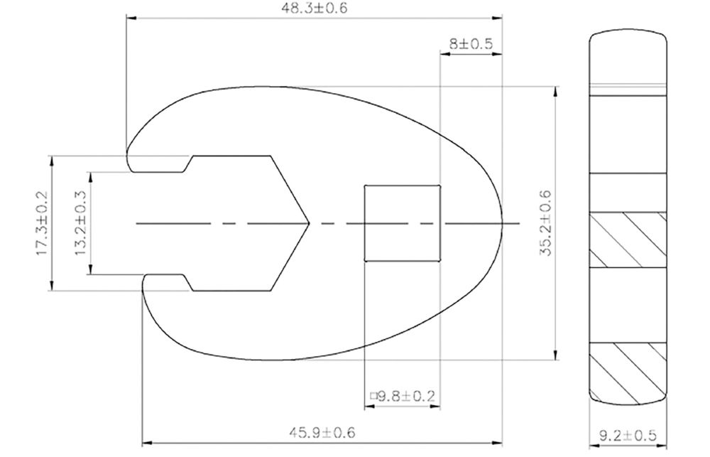 Produktbild BGS Hahnenfußschlüssel Innenvierkant 10 mm 3/8 Zoll 17 mm bild 3