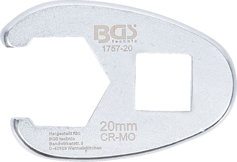 Produktbild BGS Hahnenfußschlüssel Innenvierkant 12,5 mm 1/2 Zoll 20 mm bild 2