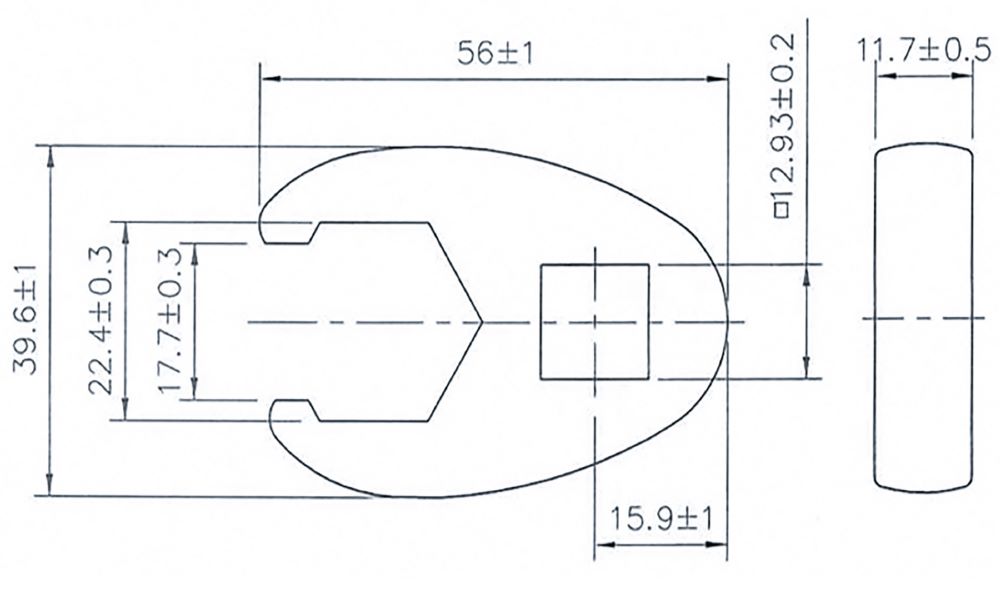 Produktbild BGS Hahnenfußschlüssel Innenvierkant 12,5 mm 1/2 Zoll 22 mm bild 2