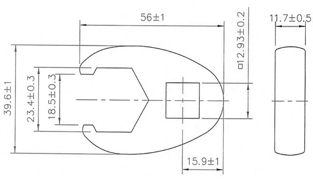 Produktbild BGS Hahnenfußschlüssel Innenvierkant 12,5 mm 1/2 Zoll 23 mm bild 3