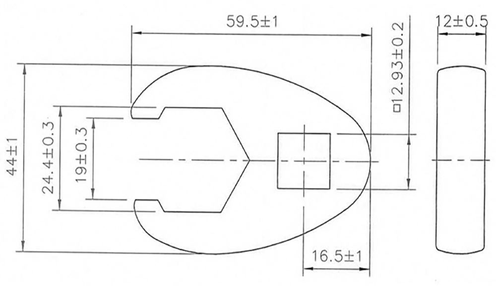 Produktbild BGS Hahnenfußschlüssel Innenvierkant 12,5 mm 1/2 Zoll 24 mm bild 2