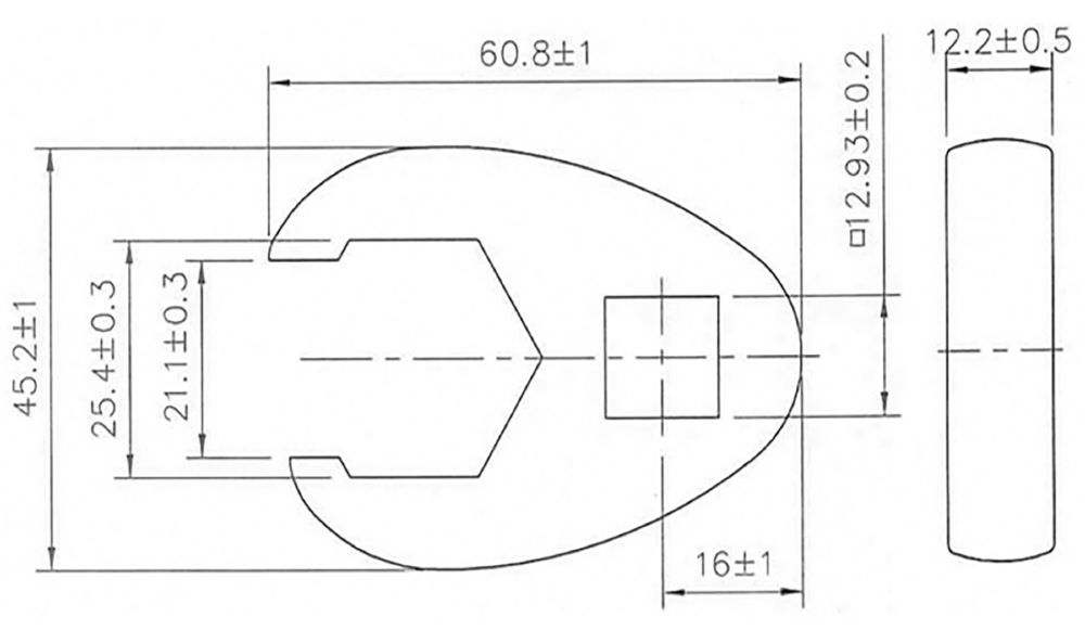 Produktbild BGS Hahnenfußschlüssel Innenvierkant 12,5 mm 1/2 Zoll 25 mm bild 3