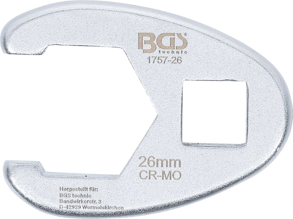 Produktbild BGS Hahnenfußschlüssel Innenvierkant 12,5 mm 1/2 Zoll 26 mm bild 2