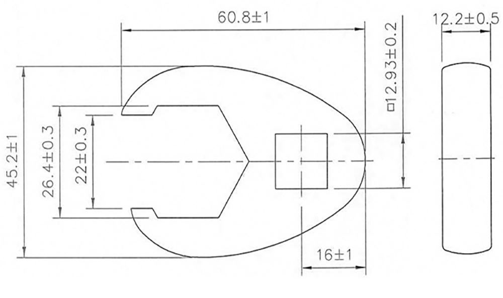 Produktbild BGS Hahnenfußschlüssel Innenvierkant 12,5 mm 1/2 Zoll 26 mm bild 3