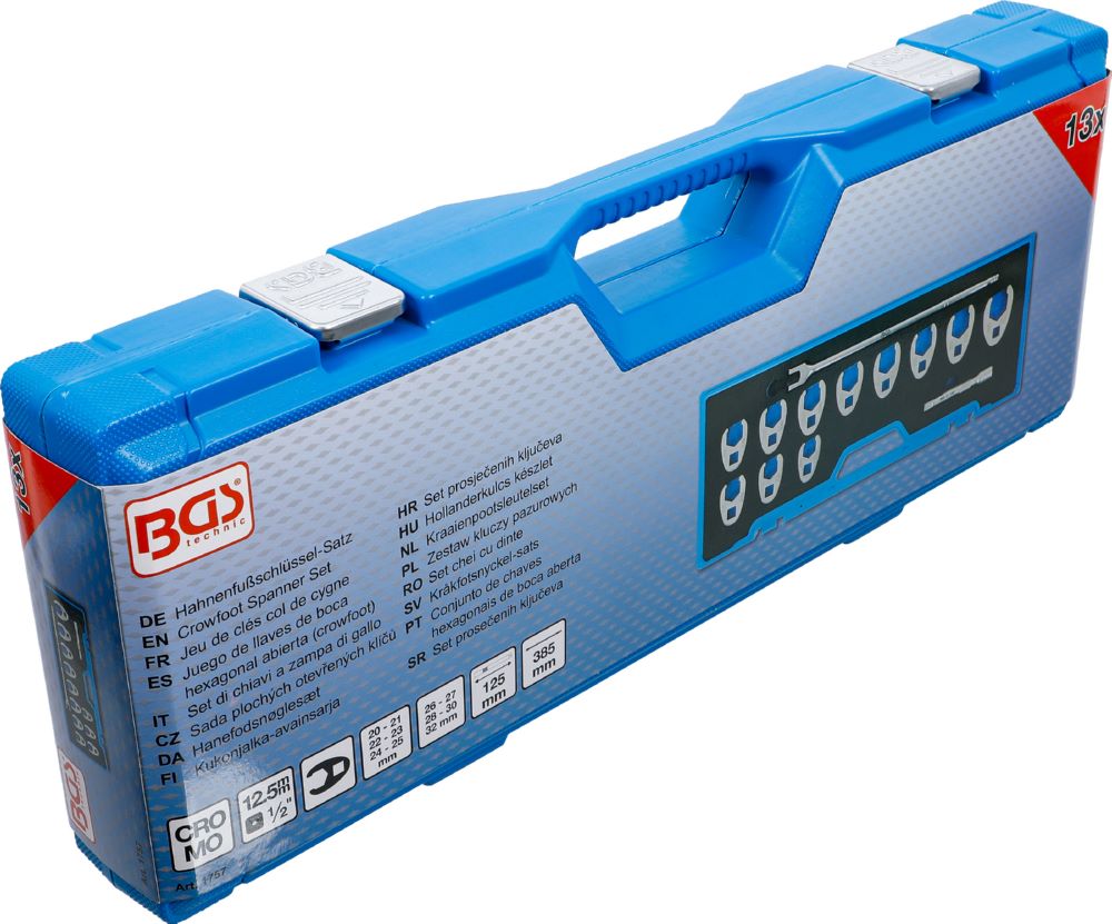 Produktbild BGS Hahnenfußschlüssel Satz Innenvierkant 12,5 mm 1/2 Zoll 20 - 32 mm 13 teilig bild 6