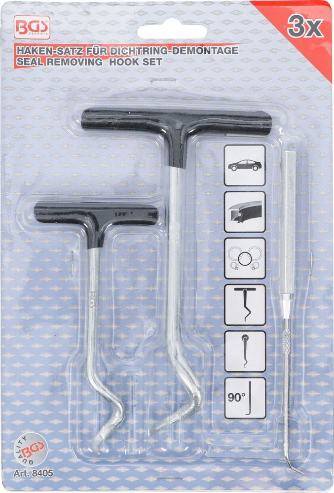 Produktbild BGS Haken Satz für Dichtring Demontage 3 teilig bild 7