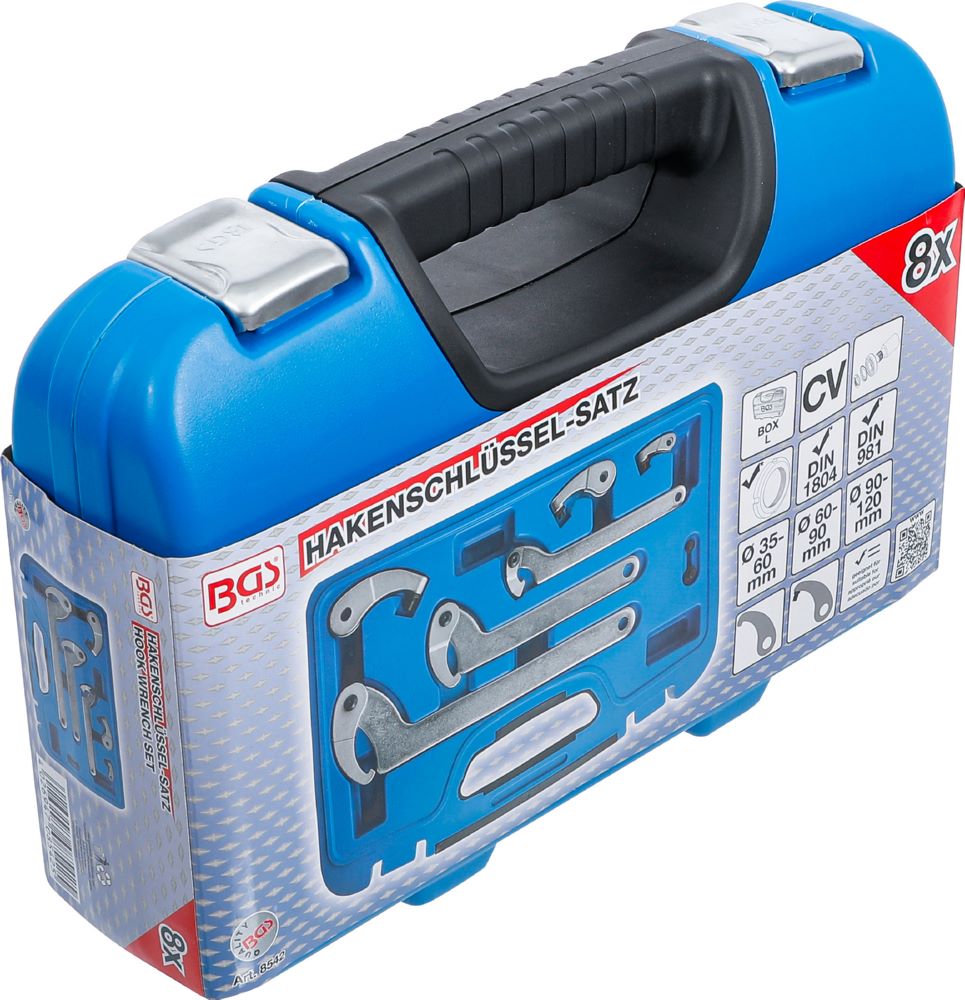 Produktbild BGS Hakenschlüssel Satz 35 - 120 mm 8 teilig bild 7