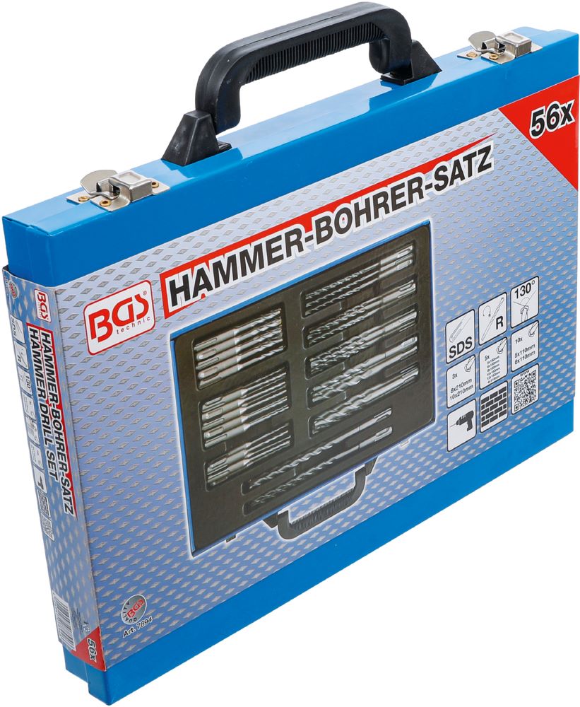Produktbild Hammer Bohrer Satz SDS Schaft Hartmetallspitze 4 - 12 mm 56 teilig bild 7