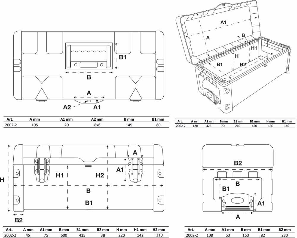 Produktbild BGS Hartschalen Werkzeugkoffer Aufsatz 495x220x230 mm für Art. 2002 bild 8