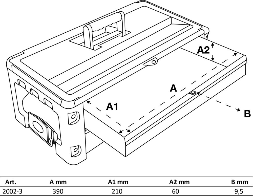 Produktbild BGS Hartschalen Werkzeugkoffer Aufsatz 495x177x230 mm 2 Schubladen für Art. 2002 bild 9