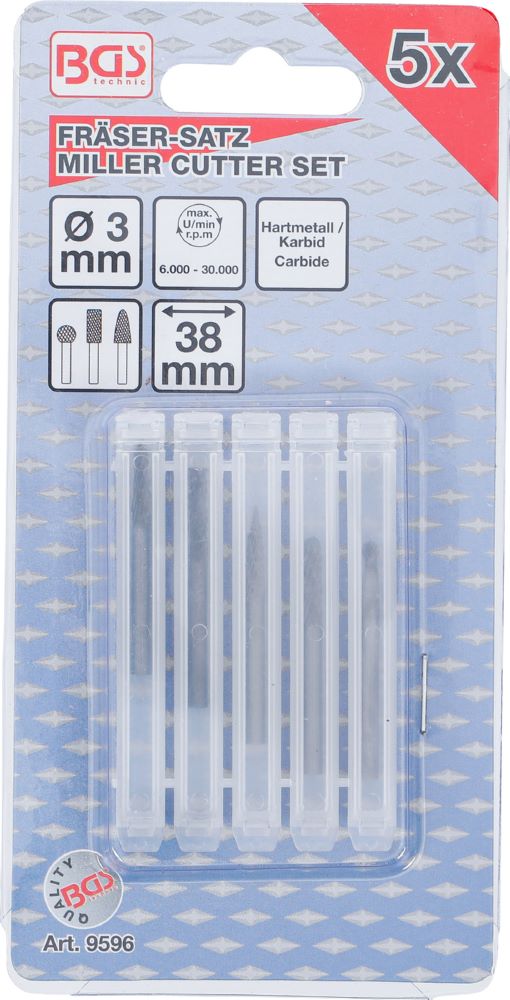 Produktbild HSS Fräser Satz extra kurz 5 teilig bild 4