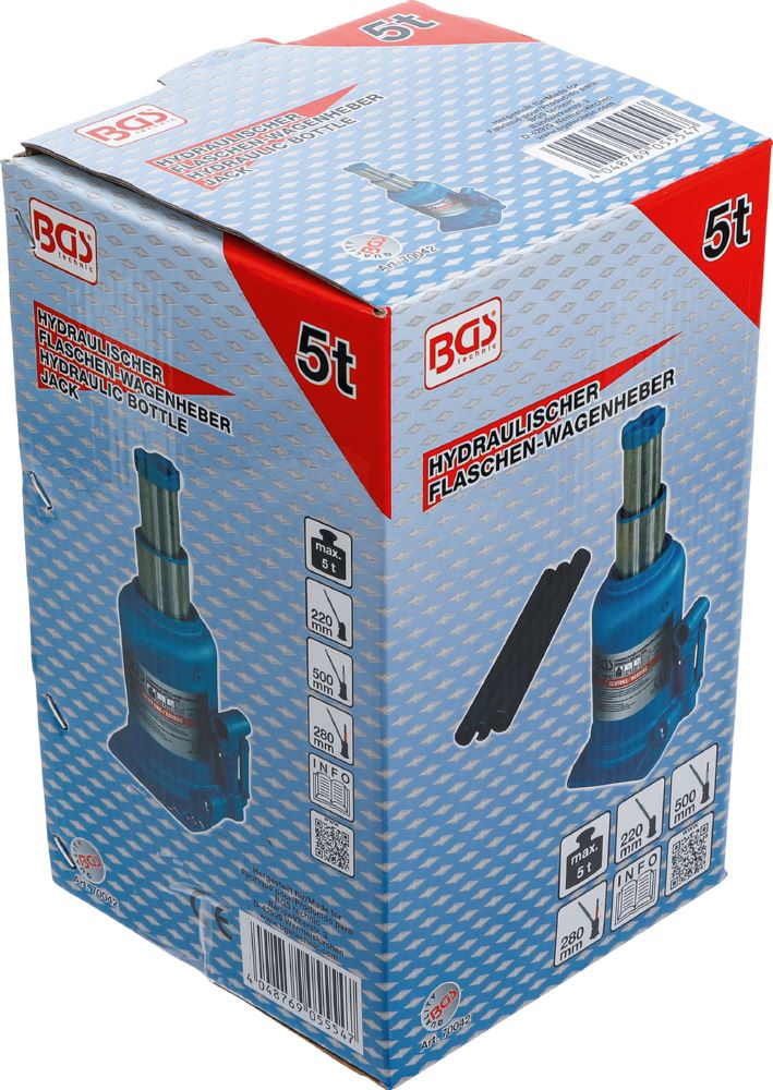 Produktbild BGS Hydraulischer Flaschen Wagenheber 5 Tonnen mit Doppelkolben bild 6