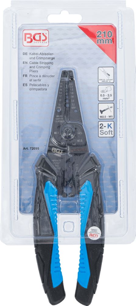 Produktbild BGS Kabel Abisolier und Crimpzange 210 mm bild 4
