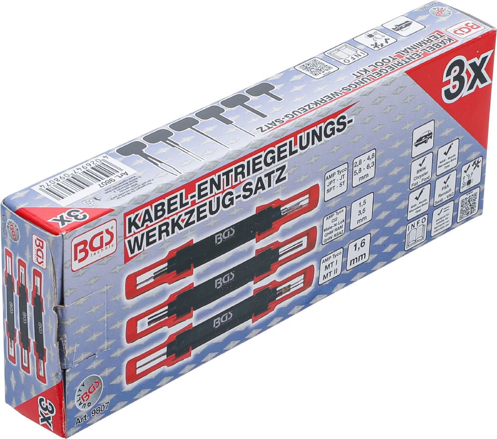 Produktbild BGS Kabel Entriegelungswerkzeug Satz universal 3 teilig bild 8