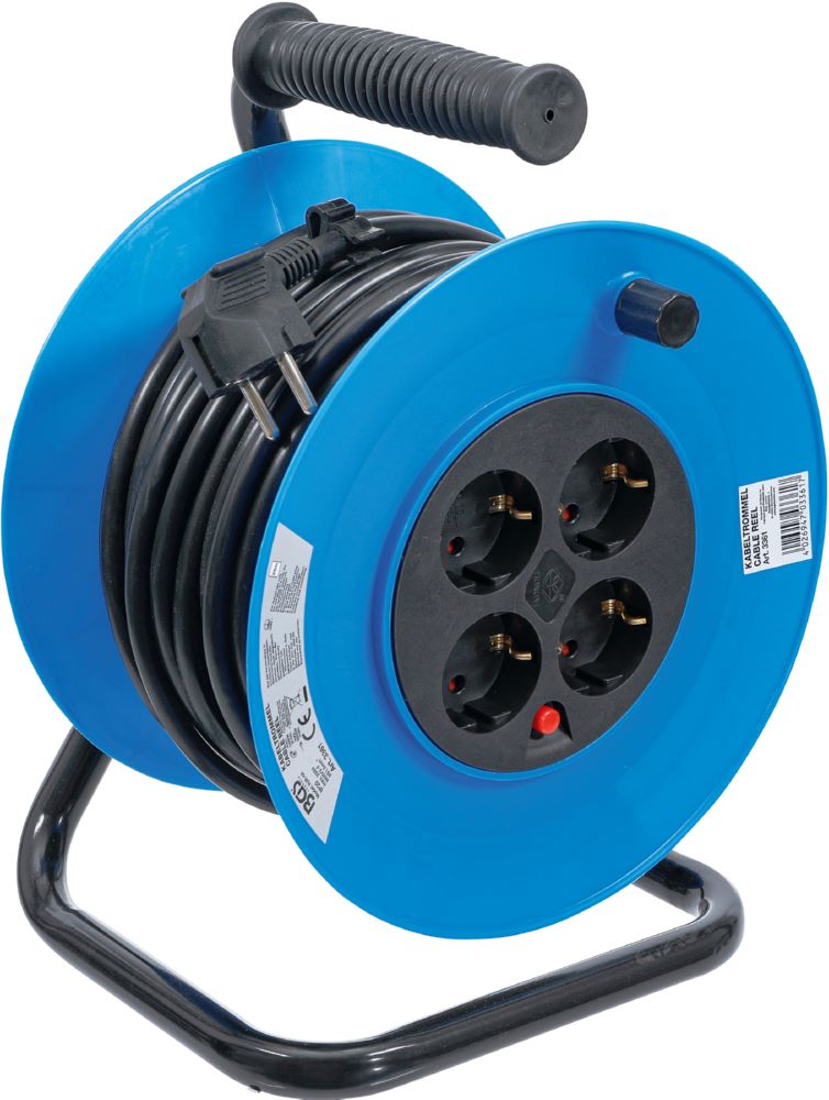 Produktbild BGS Kabeltrommel 25 meter 3 x 1,5 mm² 4 Steckdosen IP 20 3000 W