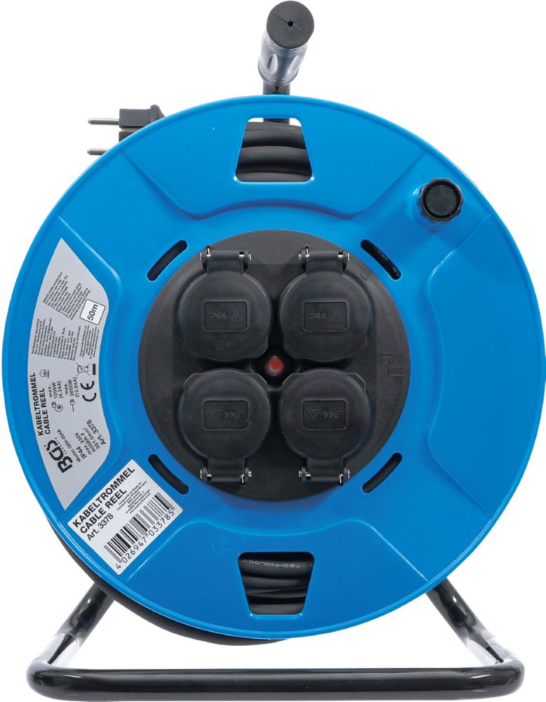 Produktbild Kabeltrommel 50 meter 3 x 1,5 mm² 4 Steckdosen mit Verschlusskappe IP 44 bild 2